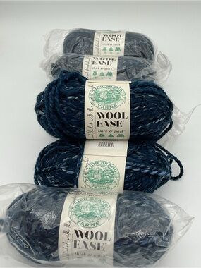 6 Skeins Wool Ease Thick & Quick Variegated Yarn - River Run lot 655905